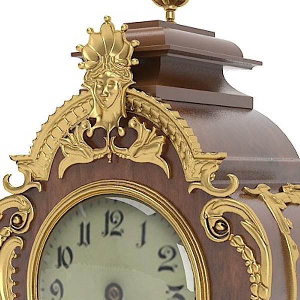 3d model of fireplace clock classic candelabra - Fireplace clock Classic  and candelabra by shop3ds